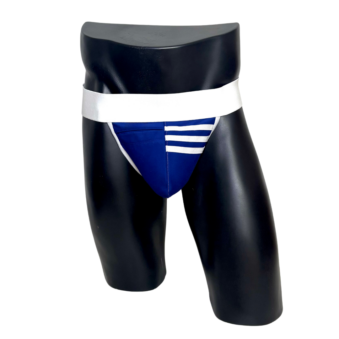 Adidas 3 Stripes Dark Blue Pocket Jockstrap