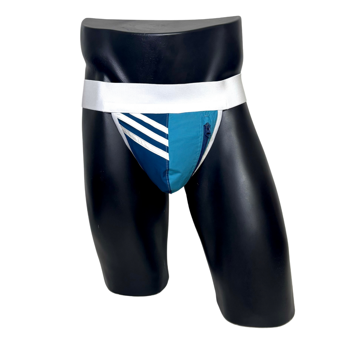 Adidas 3 Stripes Navy Blue Pocket Jockstrap