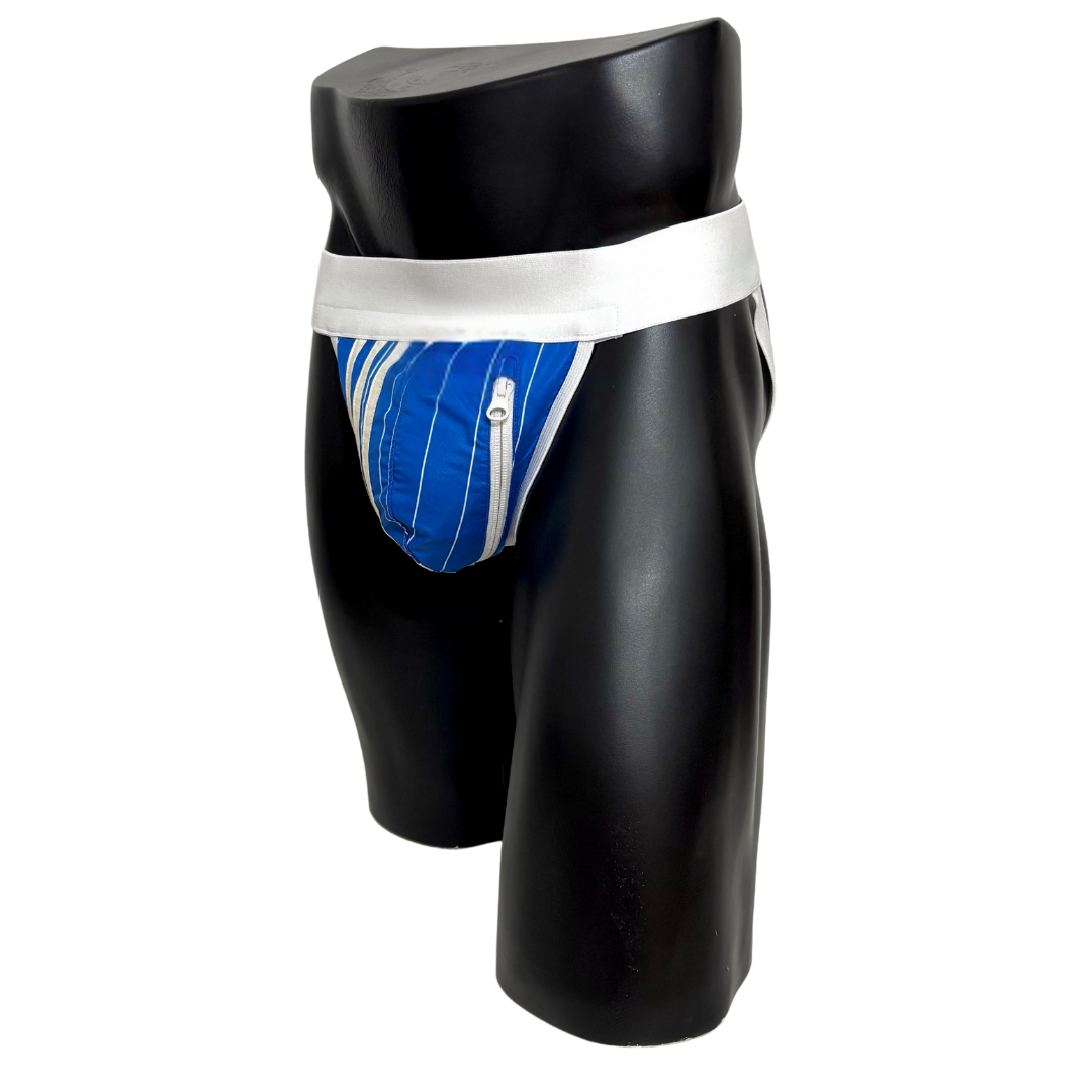 Adidas 3 Stripes Blue Pocket Jockstrap