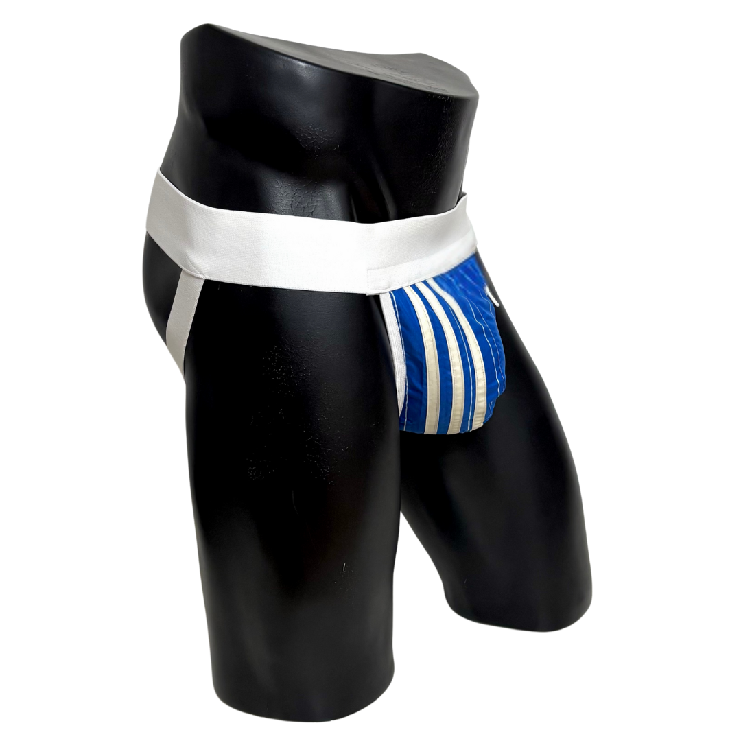 Adidas 3 Stripes Blue Pocket Jockstrap