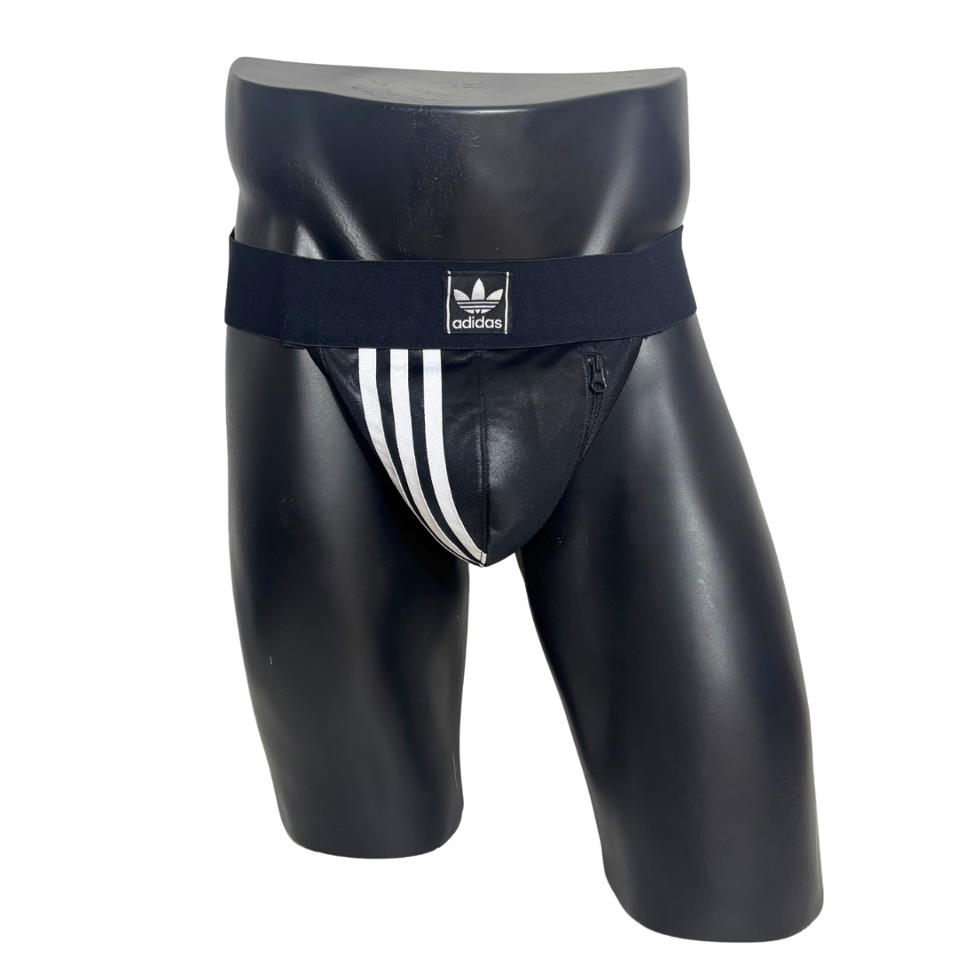 Adidas 3 Stripes Black Pocket Jockstrap