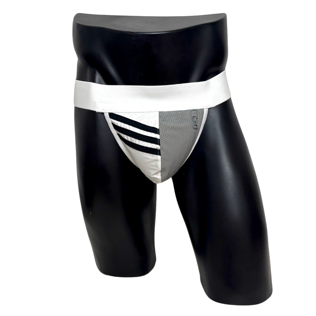 Adidas 3 Stripes Gray/White Pocket Jockstrap