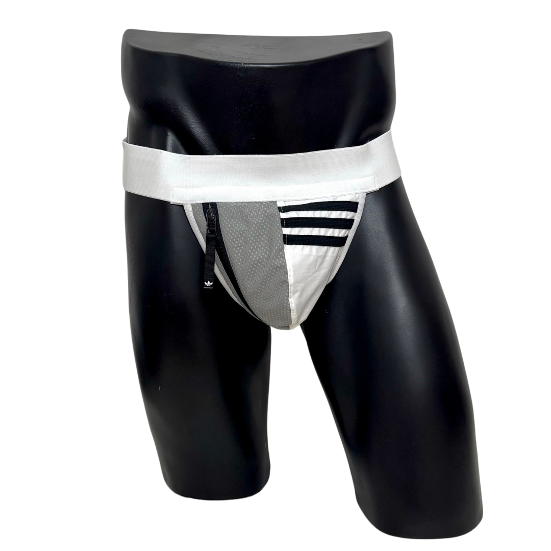 Adidas 3 Stripes Gray/White Pocket Jockstrap 2.0