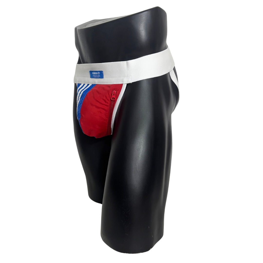 Adidas 3 Stripes Red White and Blue Pocket Jockstrap