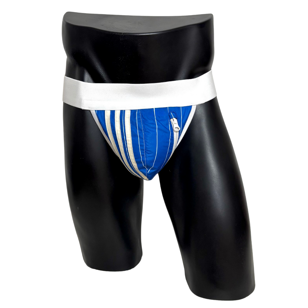 Adidas 3 Stripes Blue Pocket Jockstrap