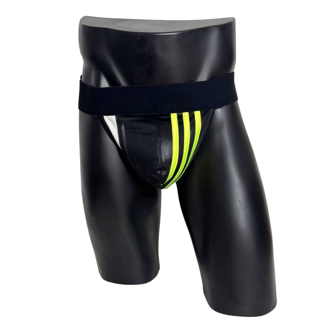 Adidas 3 Stripes Neon Green Originals Logo Jockstrap
