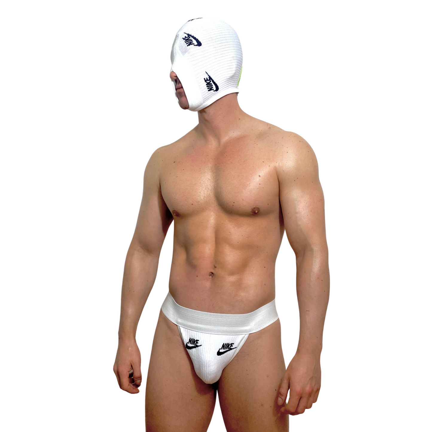 Nike Sport White SOCKsucker Mask & Sock Jockstrap Set