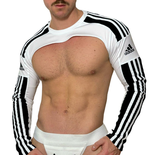 Adidas Sport Shoulders Crop Top Long Sleeves White
