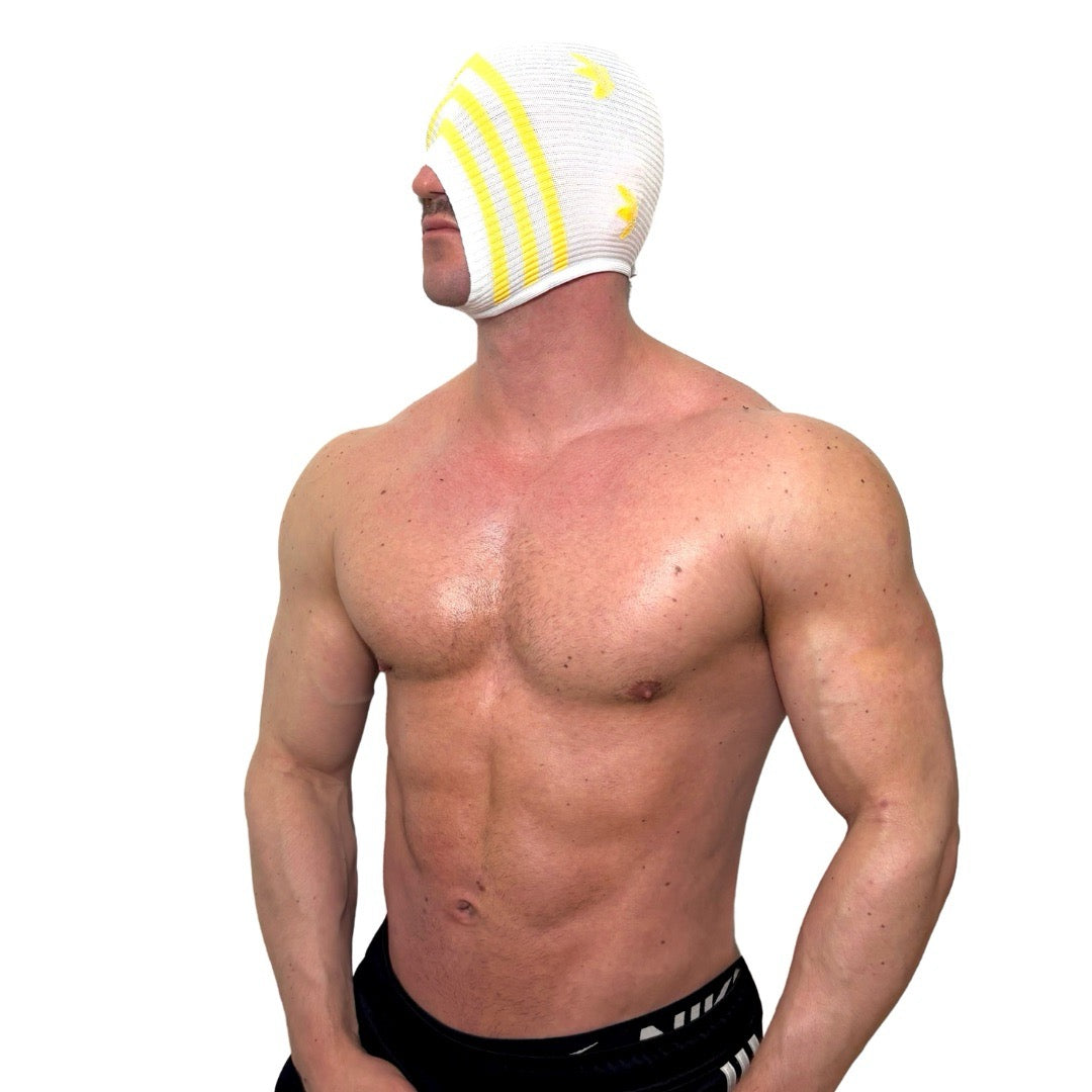 Shoemaker Mask SNEAKERMASK Adidas Originals SOCKsucker White/Yellow Mask