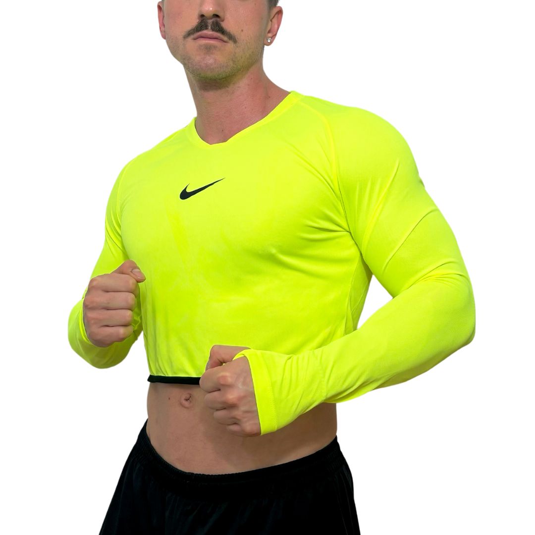 Nike Sport Neon Green Long Sleeve Crop Top