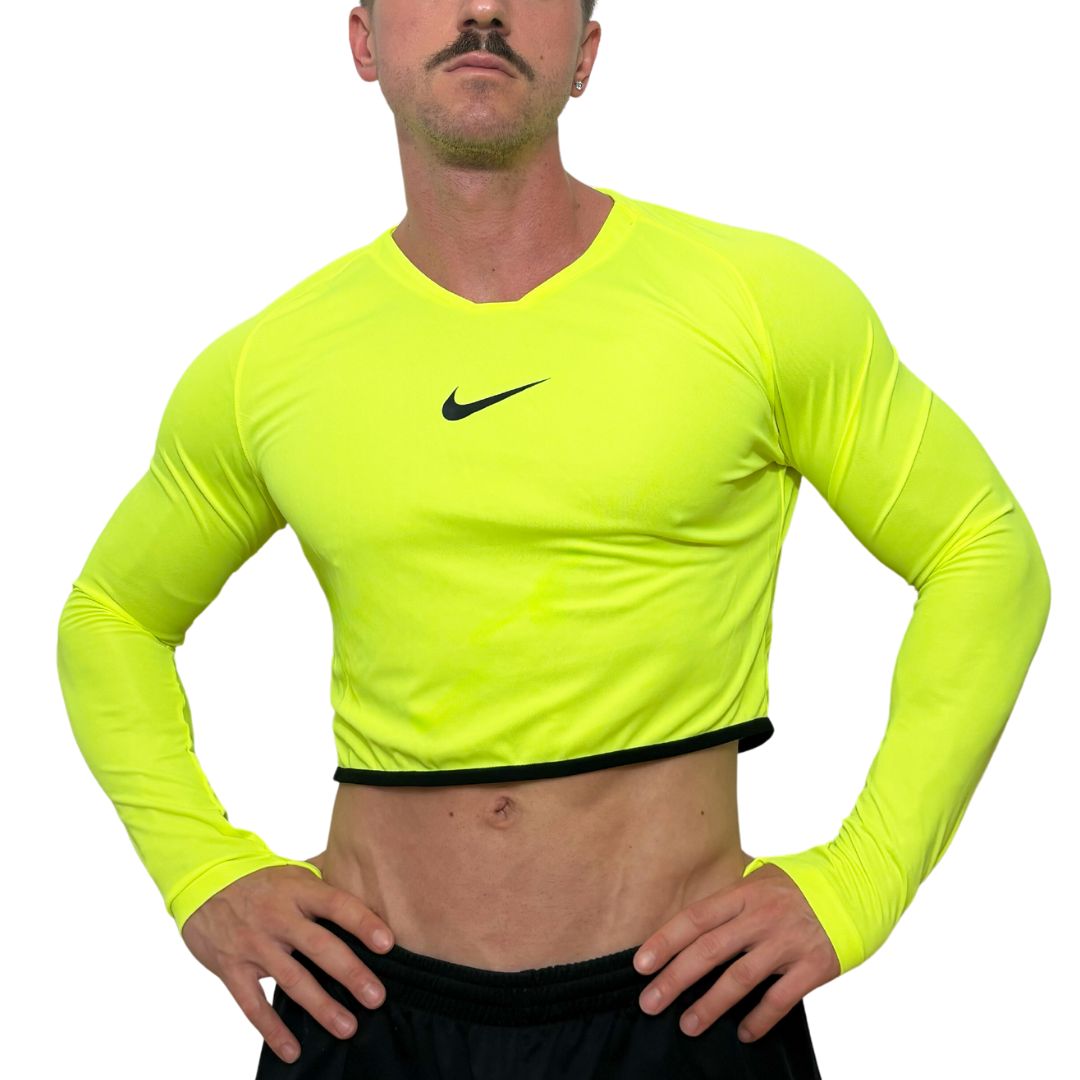 Nike Sport Neon Green Long Sleeve Crop Top