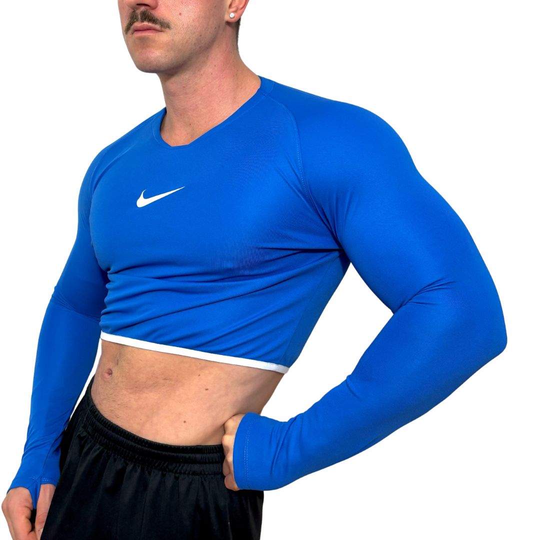 Nike Sport Blue Long Sleeve Crop Top