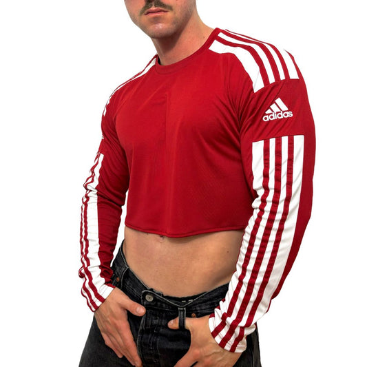 Adidas Sport Red Long Sleeve Crop Top