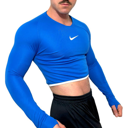 Nike Sport Blue Long Sleeve Crop Top