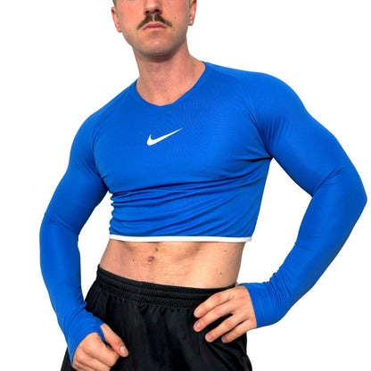 Nike Sport Blue Long Sleeve Crop Top