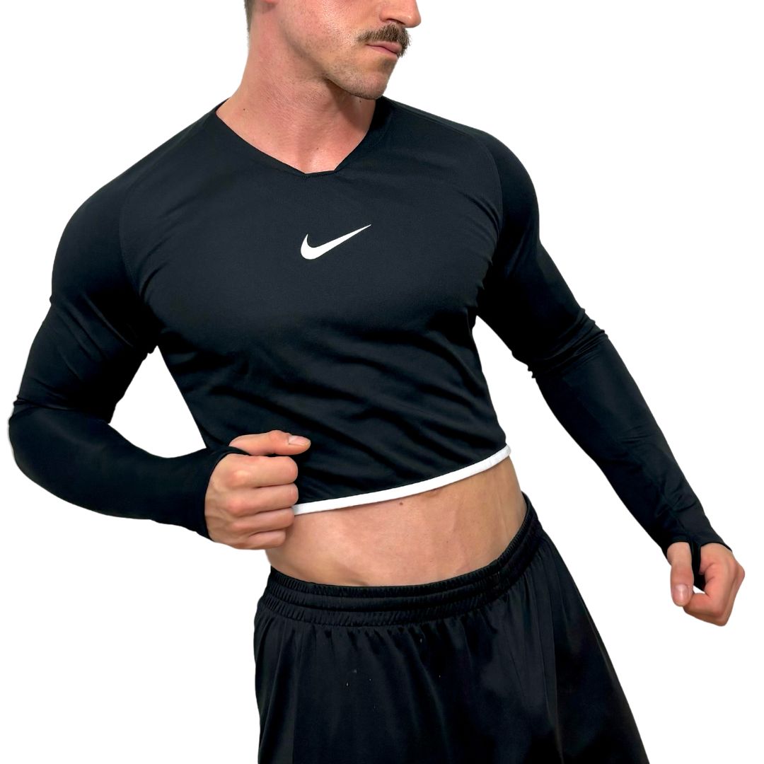 Nike Sport Black Long Sleeve Crop Top