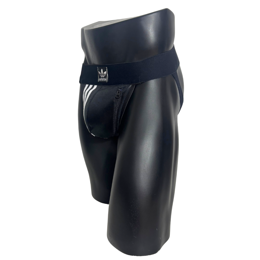 Adidas 3 Stripes Black Pocket Jockstrap