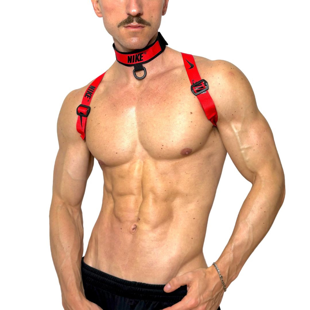 Nike Red/Black Sport Harness & Choker Set