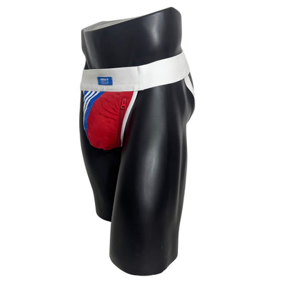 Adidas 3 Stripes Red White and Blue Pocket Jockstrap