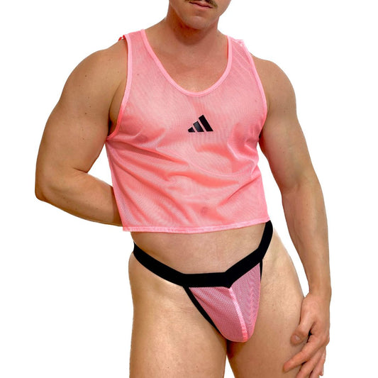 Adidas Pink Mesh Look