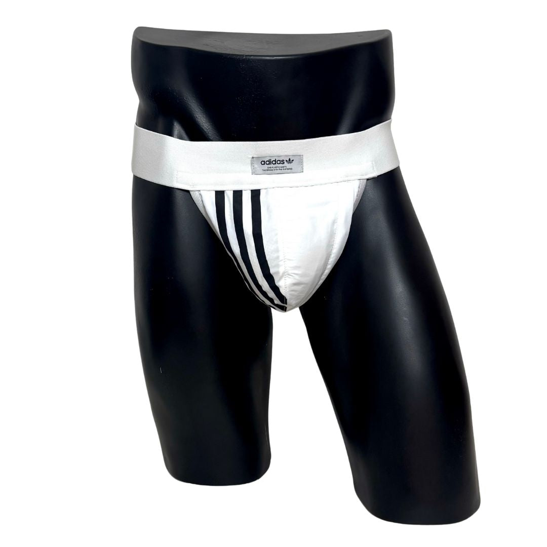 Adidas 3 Stripes White Pocket Jockstrap/Thong