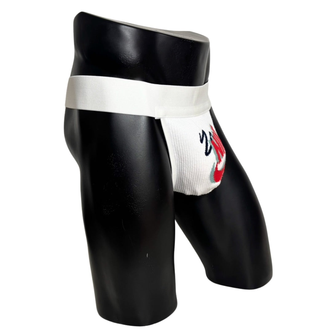 Nike Retro Red/Black/Gray White Logo Socks Jockstrap