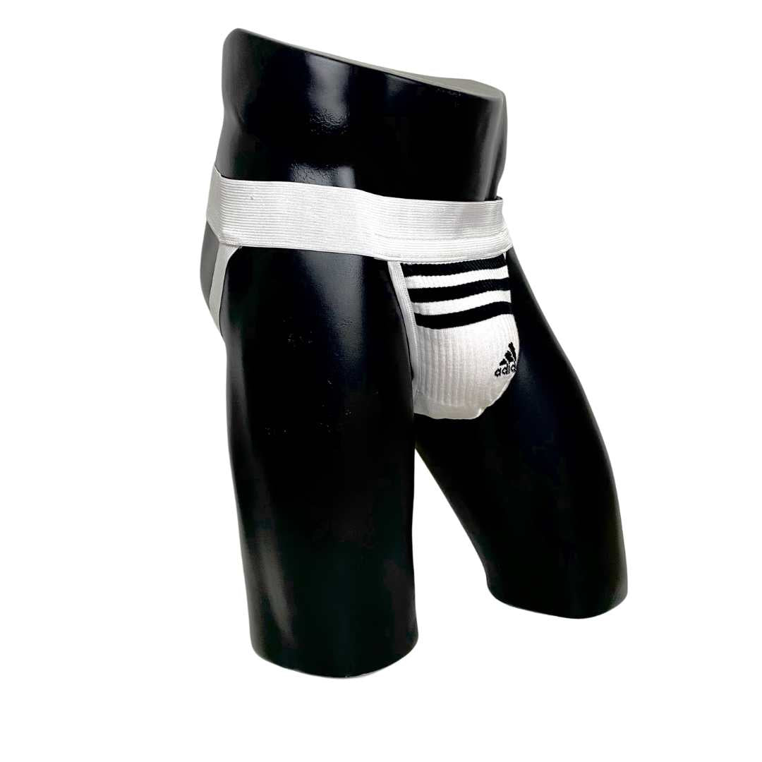 Adidas Three Stripes Sport Logo White Socks Jockstrap