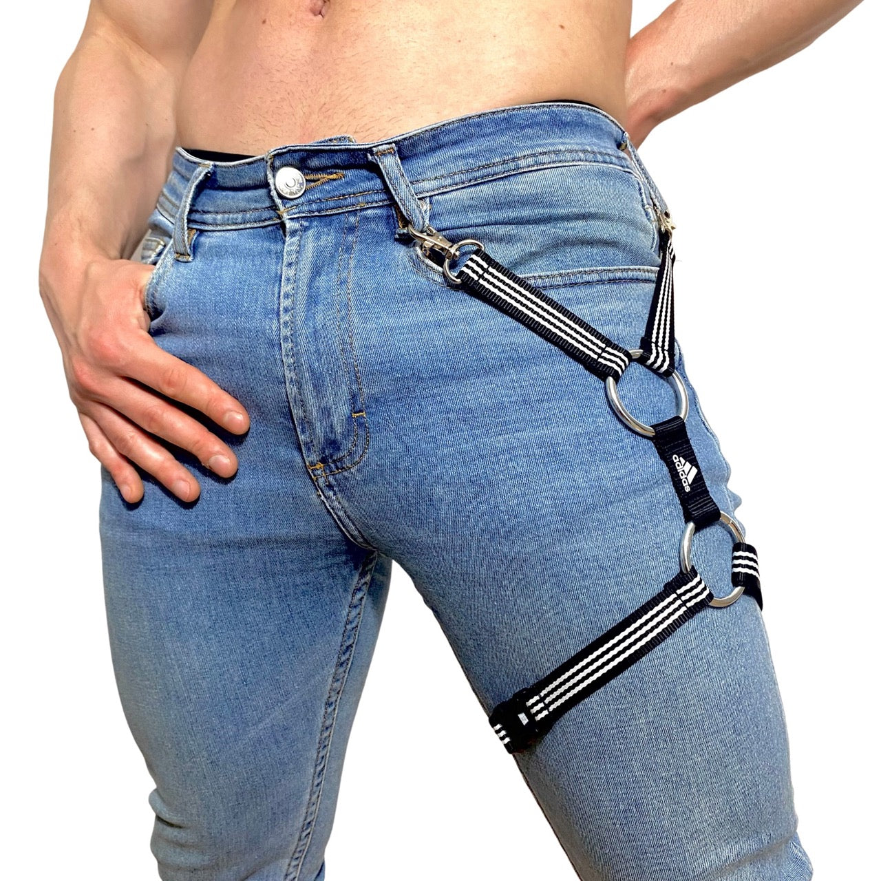 Male leg clearance harness