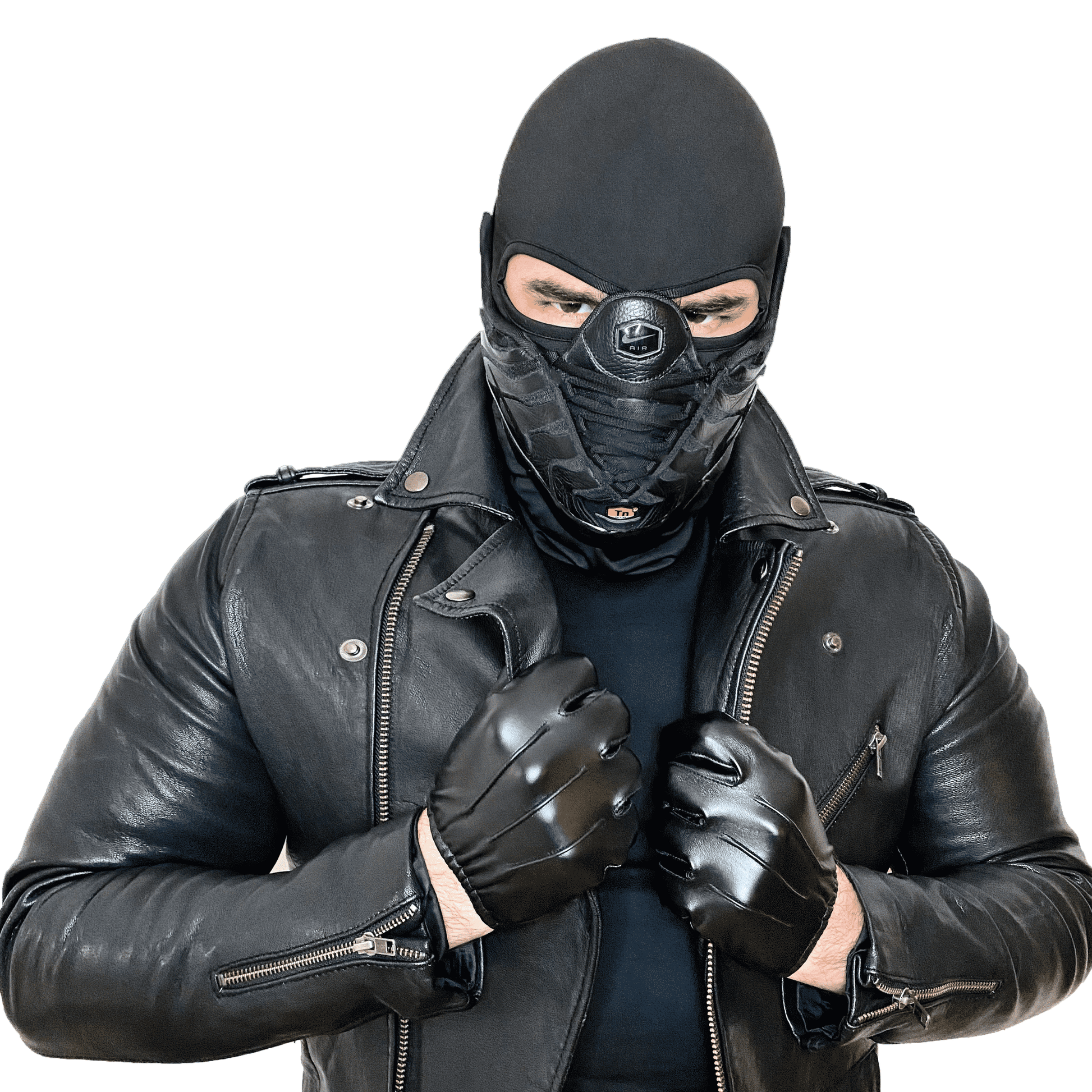 Tn black leather sales